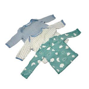 3 Baby Sleep‎ Sacks - Aqua, White, & Blue & White - Size - Newborn